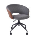 Task chair KARINA with castors, grey/light brown