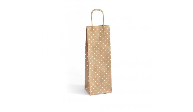 Kinkekott Kraft Gold Dots, pudelile