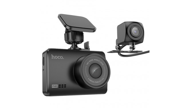 Dash cam for car Hoco with screen 2,45" 1080P/30fps + rear camera 720P/25fps DV3 black