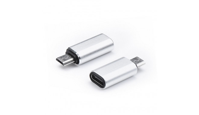 Adapter USB-C (F) - microUSB (M), hõbedane