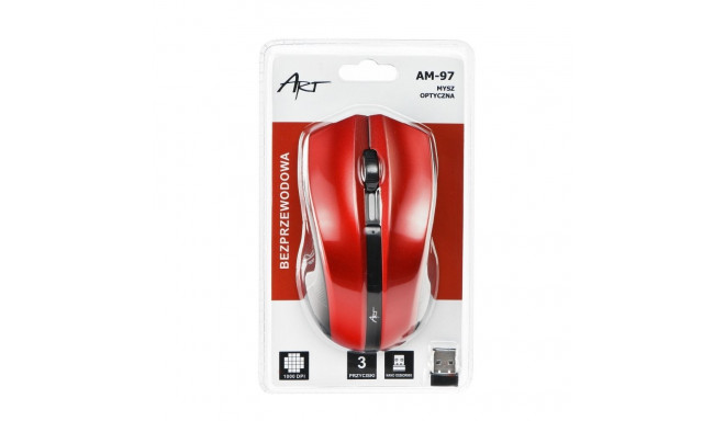 ART wireless computer mouse 2,4G 1000 dpi AM-97 red