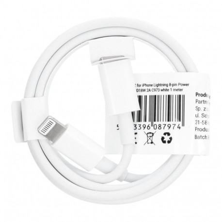 Cable Type C to Lightning PD 2A 18W C973 1 m white