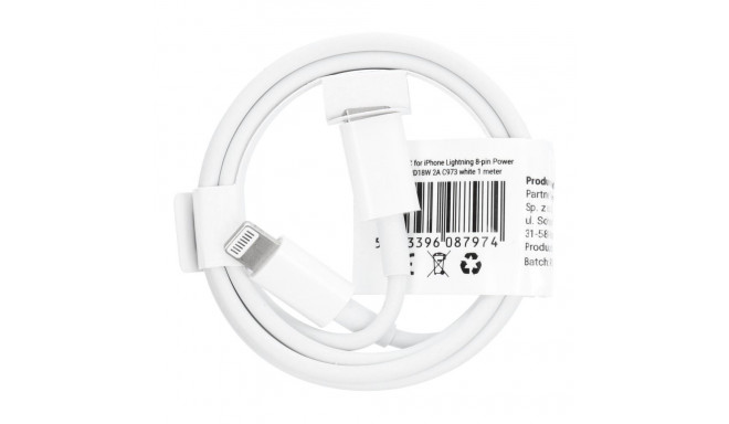 Cable Type C to Lightning PD 2A 18W C973 1 m white