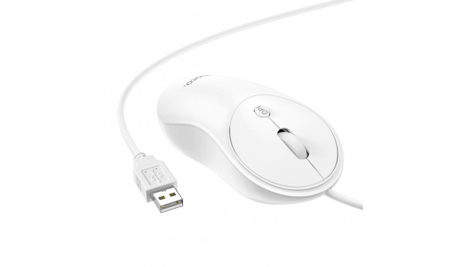 HOCO wired mouse USB A GM13 1,5 m white