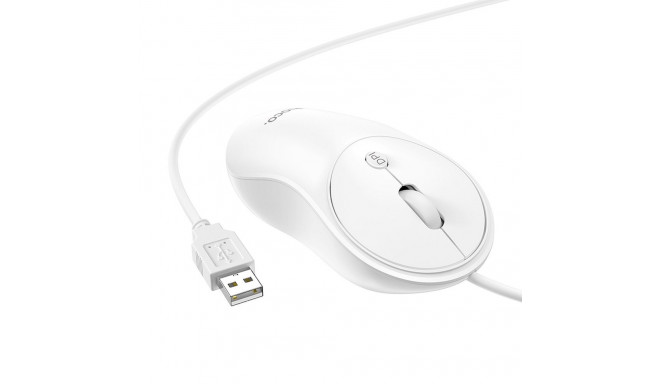 Wire mouse Hoco USB A 1600 dpi GM13 white