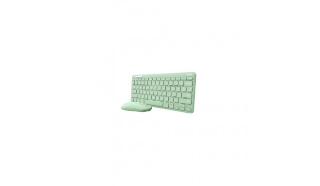 Trust Lyra keyboard Mouse included Office RF Wireless + Bluetooth QWERTY US English Green