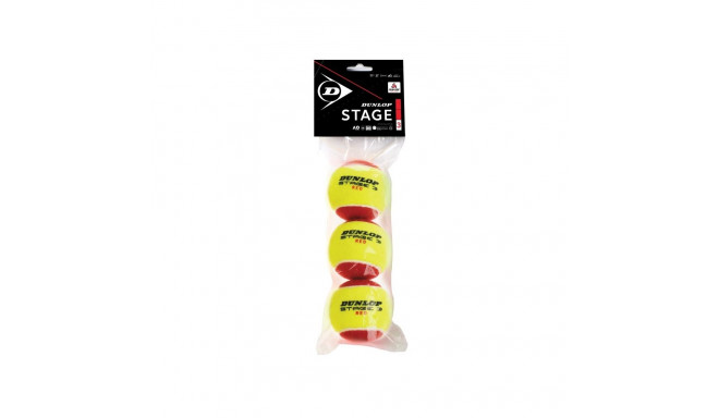 Tennis balls DUNLOP STAGE 3 RED 3-polybag ITF