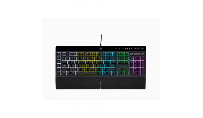 Corsair K55 RGB PRO Gaming keyboard, RGB LED light, US, Wired, Black