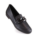 Comfortable leather shoes with a chain Remonte W RKR645, black (38)