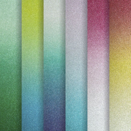 Glitterkartong segupakk MIX05 A4, 230g/6lk
