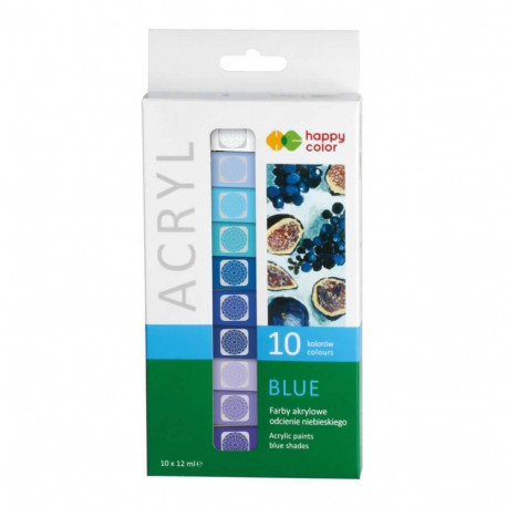 Akrüülvärvide komplekt 10x12ml - Sinised toonid