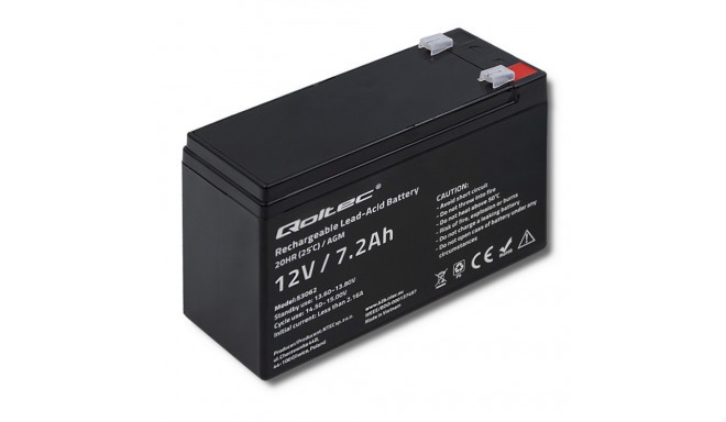 AGM battery 12V 7.2Ah, max. 108A