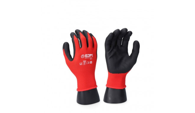 Work Gloves EDM Red Lycra Nitrile Touchpad Industrial - 8