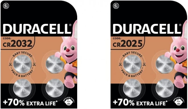 Duracell CR2032 lithium button cell 3V battery (4 pieces, CR2032)