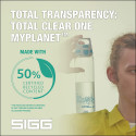 SIGG drinking bottle Total Clear One MyPlanet "Anthracite" 0.75L (transparent/grey, one-hand closure