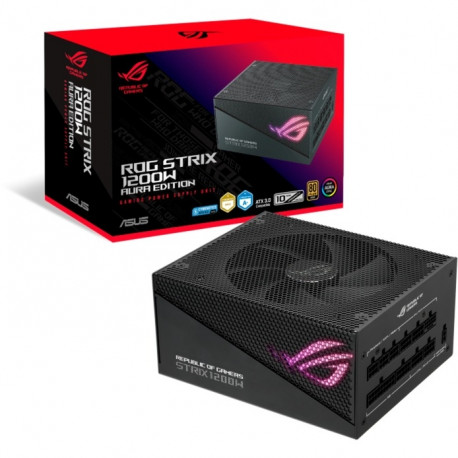 ROG STRIX 1200W Gold Aura Edition 1x 12-Pin High Power GPU 3x PCIe kaablihaldus, must