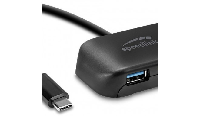 SNAPPY EVO USB Hub, 4-Port, Type-C to USB 3.0, USB 3.1 Gen 1, USB 3.2 Gen 1 (5 Gbit-s), black