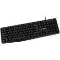 CANYON Wired Keyboard, 104 keys, USB2.0, Black, cable length 1.8m, 443*145*24mm, 0.37kg, Cyrillic