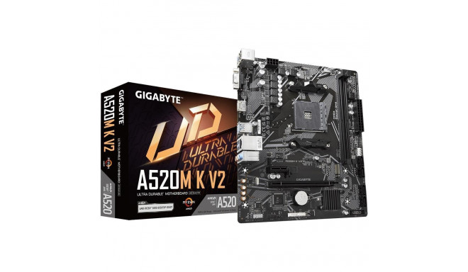 Gigabyte mainboard AMD A520 SAM4 Micro-ATX DDR4x2 1xPCI-Express 3.0 1x 1xPCI-Exp