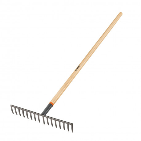Truper garden rake with metal tines wooden shaft and, 152cm