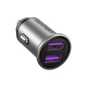 Dual Port Car Charger Vention FFEH0 USB A+A(30|30) Gray