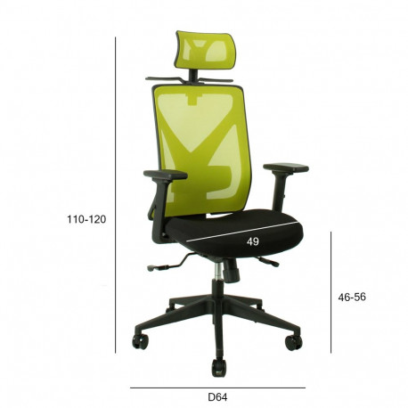 Töötool MIKE 64x65xH115-125cm, must/roheline