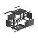 RACK CABINET 19" WALL-MOUNT 6U/600X450 FOR SELF-ASSEMBLY WITH METAL DOOR BLACK LANBERG (FLAT PACK)