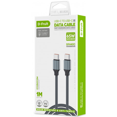 D-Fruit cable USB-C - USB-C DF440C 1m, grey