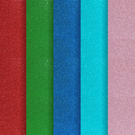 Glitterkartong segupakk MIX A3, 210g/5lk