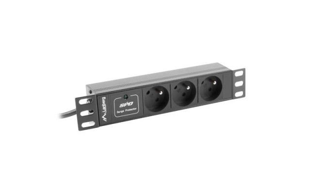 Surge protector Rack PDU 10 inch 1U 3x PL 2m 16A 230V PL black