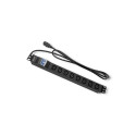 Power strip for RACK 19cali | circuit breaker | 1U | 10A | PDU 8xIEC C13 | 2m