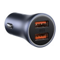 Car Quick Charger 40W 12-24V 2xUSB QC4.0 SCP FCP AFC, Dark Gray