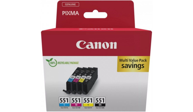 Mitmikpakend CLI-551 C/M/Y/BK 6509B015