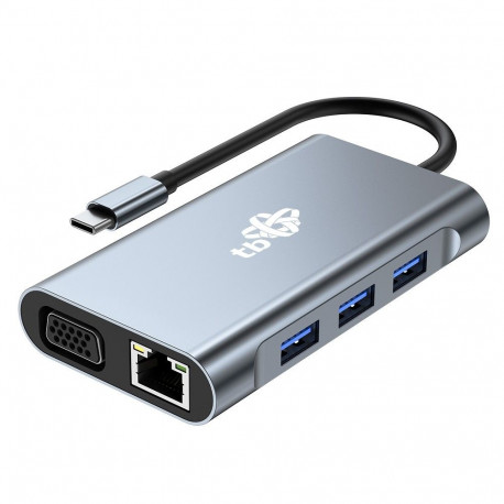 8-in-1 USB-C Docking Station: Dual HDMI, VGA, RJ45 Ethernet, USB 3.0 & PD Charging Adapter