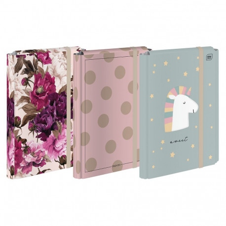 Kummiga mapp A4+ lai Girls, kartong, assortii, Interdruk