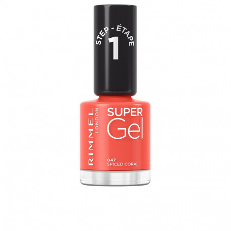 RIMMEL LONDON SUPER GEL esmalte de uñas #047-spiced coral 12 ml