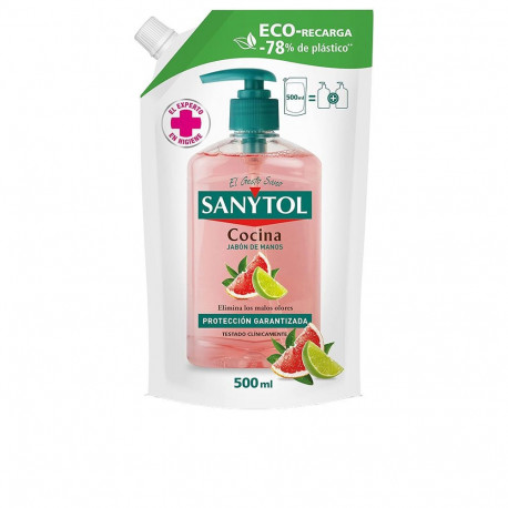 SANYTOL JABÓN DE MANOS antibacteriano cocina recambio eco pack 500 ml