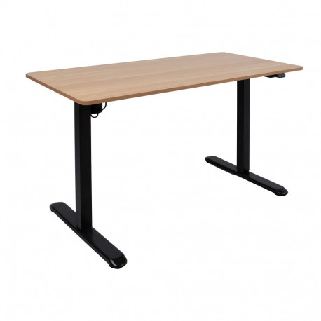 Töölaud ERGO LIGHT 1-mootoriga 120x60xH73-118cm, tamm/must
