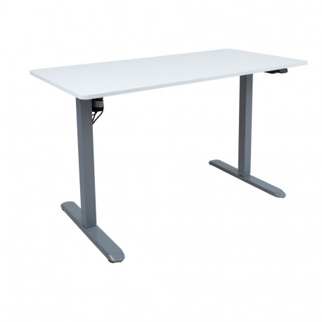 Töölaud ERGO LIGHT 1-mootoriga 120x60xH73-118cm, valge/hõbehall