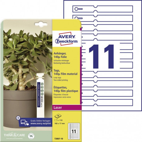 Film labels for plants AVERY Zweckform 160x17mm on 11 sheets 10 sheets