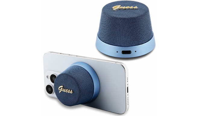 Guess Bluetooth speaker GUWSC3ALSMB STAND MAGNETIC SCRIPT METAL blue