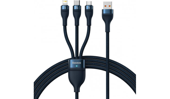 Baseus USB-A - USB-C + microUSB + Lightning cable 1.2 m Blue (CASS030003)