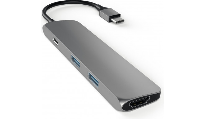 Satechi Slim USB-C jaotur, 4 porti, kosmosehall