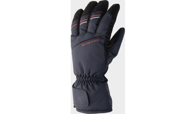 4f Men's ski gloves H4Z22-REM002 Navy blue, size M