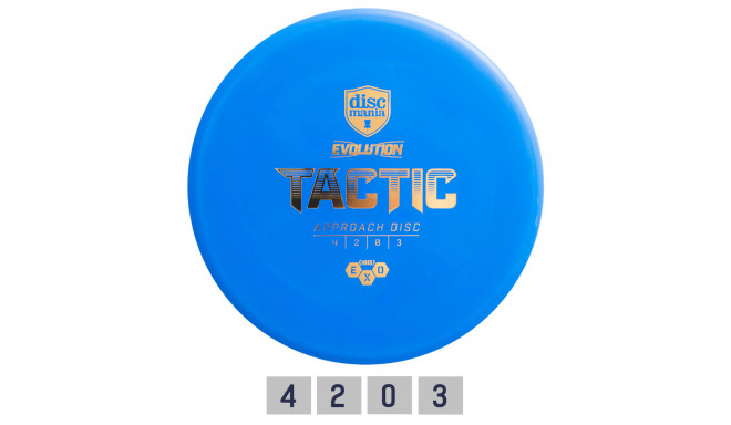 Discgolf DISCMANIA Keskmaa ketas HARD EXO TACTIC Evolution Hele sinine 4/2/0/3