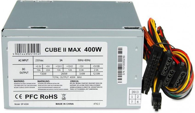 iBox CUBE II toiteplokk 400 W 20+4 pin ATX ATX Hõbedane