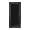 Installation cabinet rack 19 27U 600x800 black, glass door lcd (flat pack)