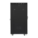 Installation cabinet rack 19 27U 600x800 black, glass door lcd (flat pack)