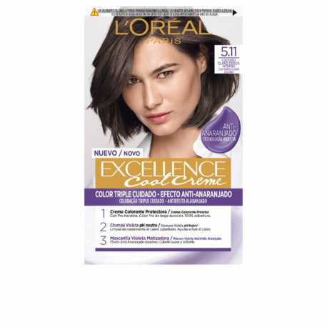 Permanent Colour Creme L'Oreal Make Up Excellence Cool 5.11-castaño claro ceniza intenso Nº 5.11-Cas