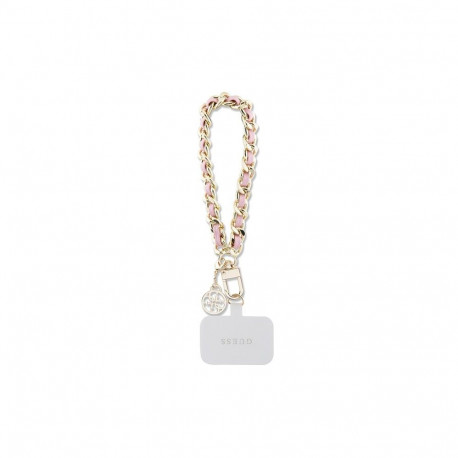 GUESS hand strap GUOUCHSAMC4P (Saffiano Chain Strap 4G Charm) pink